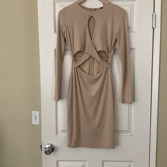 Dresses & Skirts - Soft nude midi cut out dress